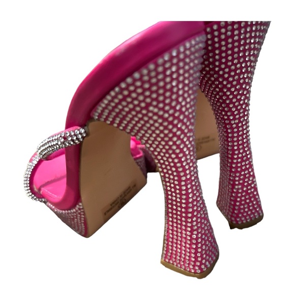 Hot Pink Embellished High Heels Size 8 - Picture 3 of 3
